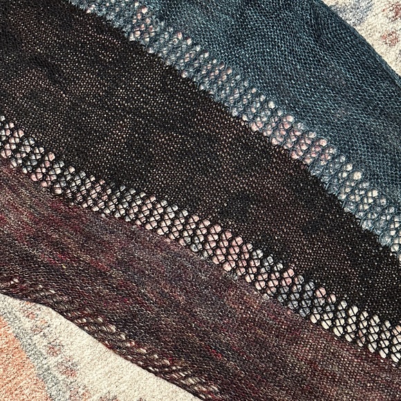 Moody Multicolor Witchy Large Hand knit Shawl - Picture 3 of 7